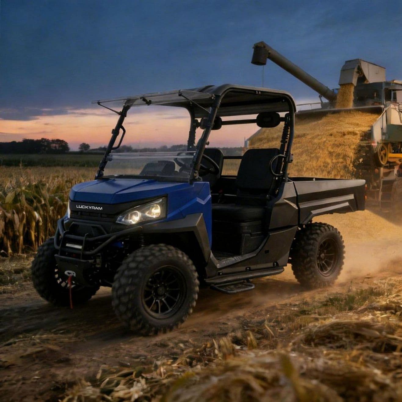 Электрический UTV 4WD, 14-дюймовые шины, буксировка 1000 кг для обслуживания недвижимости