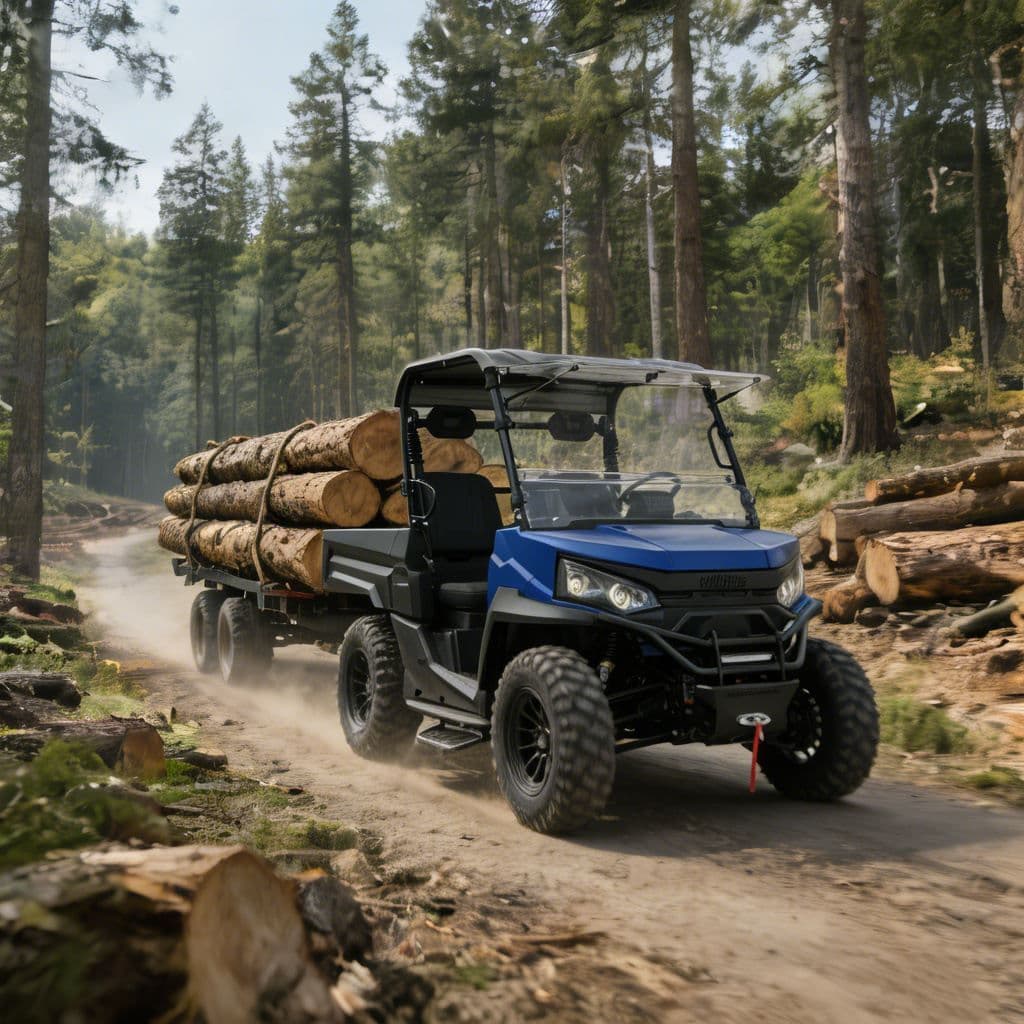 Электрический UTV 4WD для охотничьих площадок, литиевая батарея 73,6 В, PKE без ключа